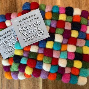 Trader Joe's multicolor wool trivets set of 2